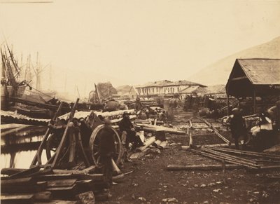 バラクラヴァ、ランディング・プレイス鉄道店舗 作： Roger Fenton