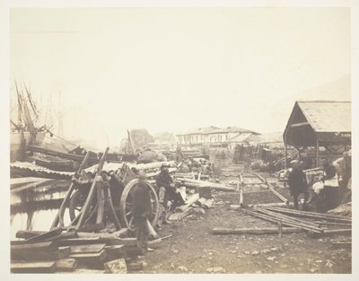 上陸地点、鉄道店舗、バラクラヴァ 作： Roger Fenton