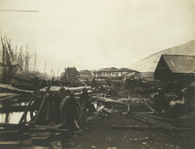 着陸場所、鉄道店、バラクラバ、1855. 作： Roger Fenton