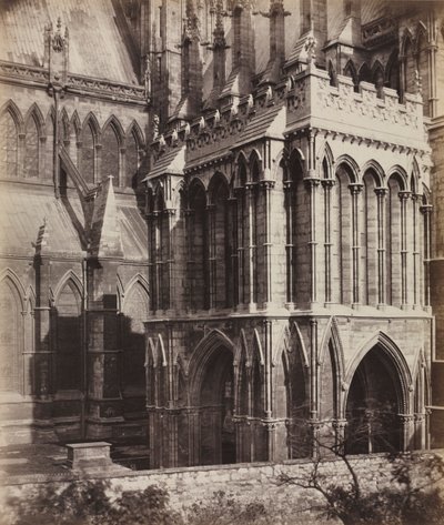 リンカーン大聖堂：ガリラヤポーチ、c。 1857。 作： Roger Fenton