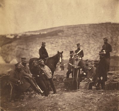 第8ヒュッサーの士官と兵員。 作： Roger Fenton
