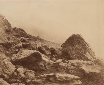 嵐の中のロッケンエンド、ワイト島、c.1853年（写真） 作： ロジャー・フェントン