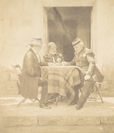 マメロン奪取の朝の戦争評議会。 ラグラン卿、オマール パシャ、M...、1855 年。 作： Roger Fenton