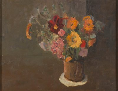 静物 (ミカエルマスの花瓶のタンカードのヒナギク) 作： Roger Fry