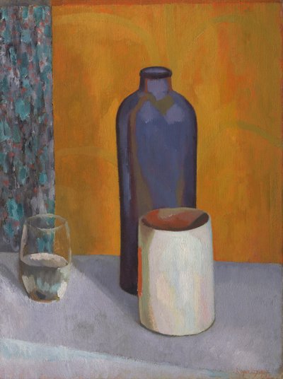 青い瓶のある静物 作： Roger Fry