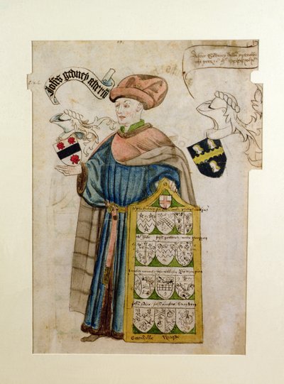 市会議員の服を着たジョン・ゲドニー 1450年頃 （水彩・紙 作： Roger Leigh