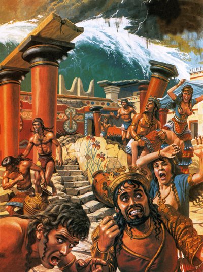 紀元前15世紀、クレタ島の都市を破壊した津波 作： Roger Payne