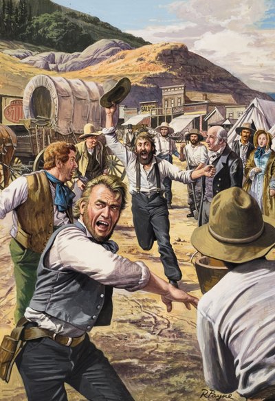 カリフォルニア・ゴールドラッシュ（紙にグワッシュ） 作： Roger Payne