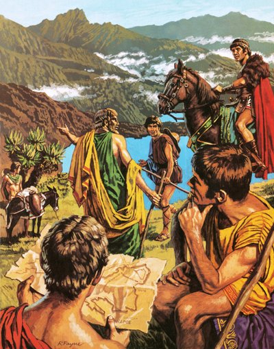 アフリカを旅するギリシャの探検家ディオゲネス 作： Roger Payne