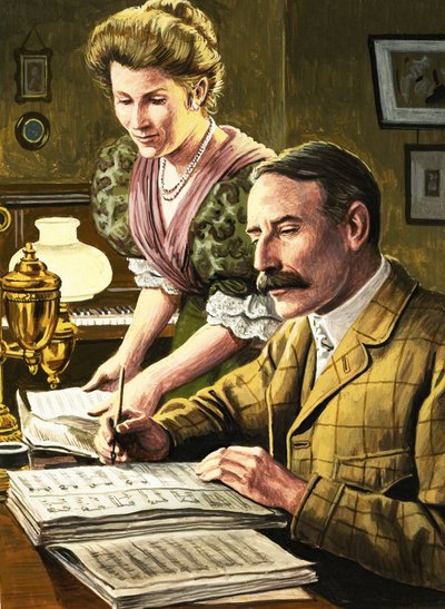 エドワード・エルガーと妻キャロライン・アリス 作： Roger Payne