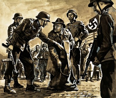 世界を笑わせた『裏切り者』」P・G・ウードハウス（紙にグワッシュ） 作： Roger Payne