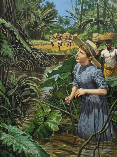 アフリカの正体不明の女性探検家 作： Roger Payne