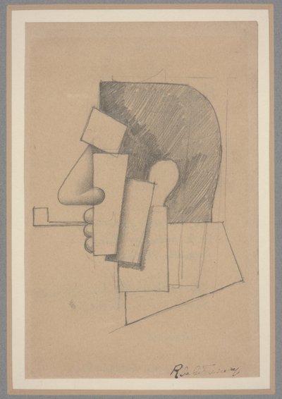 キュビズムの頭、1915年から20年頃（紙に鉛筆） 作： Roger de La Fresnaye