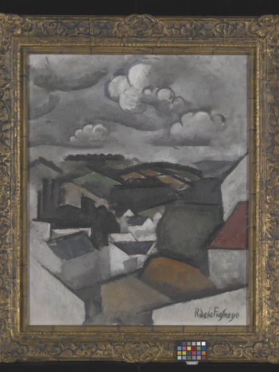 Paisagem com uma aldeia, as colinas além de Meulan (óleo sobre tela) 作： Roger de La Fresnaye