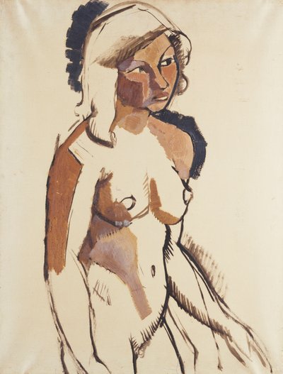 イタリアの少女、4分の3の長さ、右を見る。イタリア人、右に見る四分の一から、c.1910-11 作： Roger de La Fresnaye