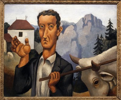 鹿です。ロジェ・ドゥ・ラ・フレズネイ（1885-1925）の絵画、木に油彩 作： Roger de La Fresnaye