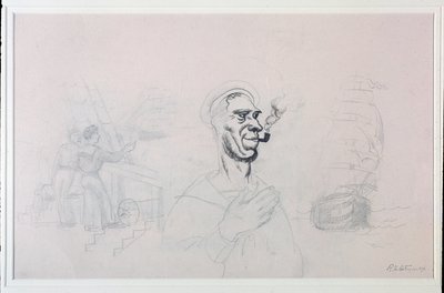 水兵（ドローイング、20世紀 作： Roger de La Fresnaye
