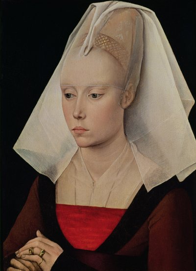 女性の肖像、c.1450-60（オークパネルに油彩） 作： Rogier van der (workshop of) Weyden