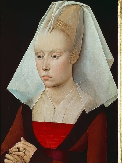 女性の肖像画。 1460年頃 作： Rogier van der Weyden