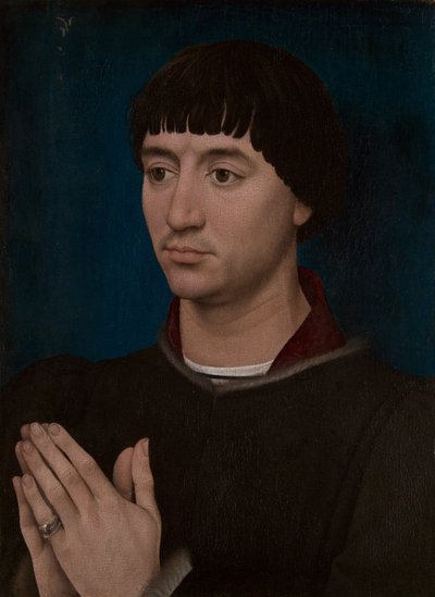 ジャン・グロの肖像（レクト）、ジャン・グロの紋章（裏面） 作： Rogier van der Weyden