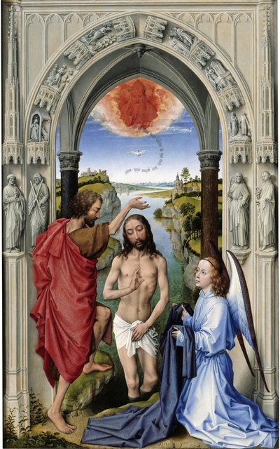 キリストの洗礼聖ヨハネの祭壇、中央パネル、1455年頃 作： Rogier van der Weyden