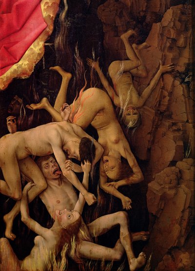 最後の審判、地獄へののろわれた堕落の詳細、c.1445-50 作： Rogier van der Weyden