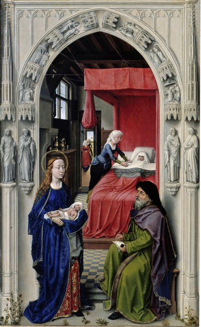 洗礼者ヨハネの降誕聖ヨハネの祭壇、左パネル、1455年頃 作： Rogier van der Weyden