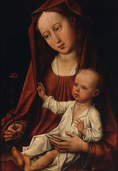 カーネーションを持つ聖母（パネルに油彩） 作： Rogier van der Weyden