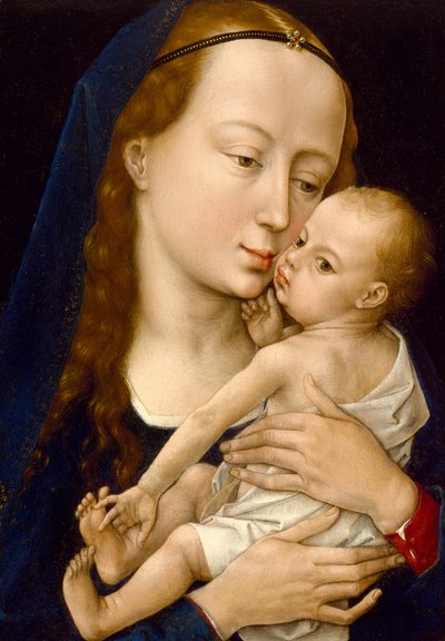 聖母子、1454年以降（パネルに油彩） 作： Rogier van der Weyden
