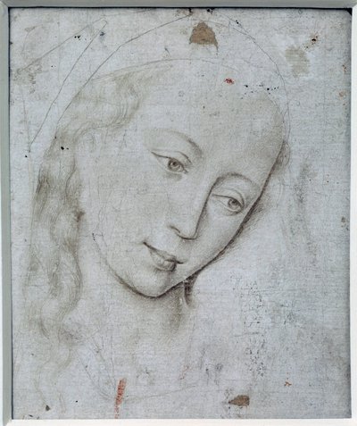 処女の頭。ロジェ・ファン・デル・ウェイデン（1400-1464）のドローイング Ec.Flam. 作： Rogier van der Weyden