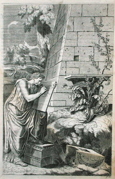 1723年に出版されたシャンブレーの「古代建築と現代建築の並列」の挿絵（彫刻）。 作： Roland (after) Freart de Chambray