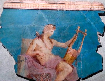 竪琴またはシタールを演奏するアポロン（ローマ 作： Roman