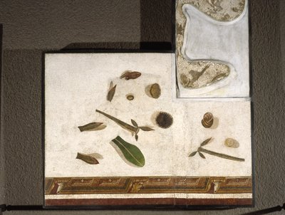 「アサロトス（床） ローマのハラクライトンのサイン入りモザイクの断片 紀元後2世紀、ローマ 作： Roman