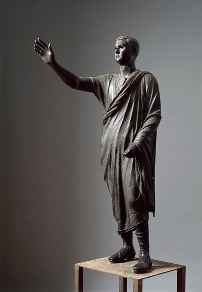 Aule Metele, Arringatore, The Orator, ブロンズ像, 紀元前80年, Pila (Perugia)より 作： Roman