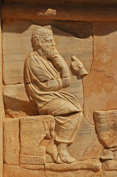 ローマ劇場のプロセニアムに描かれたバスレリーフ リビア、サブラタ、紀元後2世紀 作： Roman