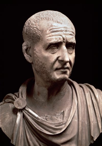 皇帝デキウスの胸像（大理石彫刻、3世紀 作： Roman
