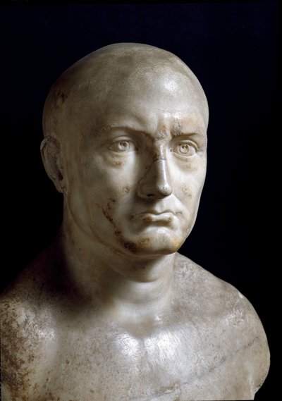 アフリカ人スキピオの胸像（大理石彫刻 作： Roman