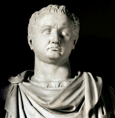 ヴェスパシアヌスの胸像（Titus Flavius Vespasianus）（西暦9-79年）ローマ皇帝 ローマ、 Musei capitolini - 皇帝フラヴィウス・ヴェスパシアヌスの胸像（西暦9-79年） - 大理石彫刻、ローマ文明 - ローマ・カピトリーノ美術館 作： Roman