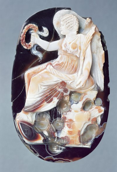 ジュリアドンナを勝利として描いたカメオ、紀元200年頃（サードニクス） 作： Roman