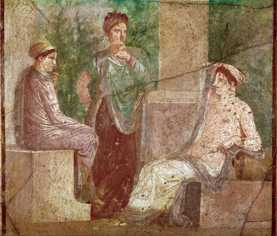 女性の会話（フレスコ画 作： Roman
