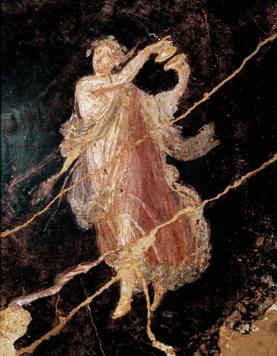 シンバルを持ったダンサー（フレスコ画 作： Roman