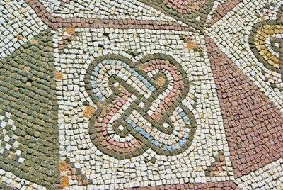 ゴーディアンノット、テセウスの家、パフォス、キプロスモザイクの詳細 作： Roman