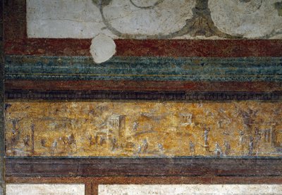 タブリヌムのフリーズの詳細、紀元前40-20年（フレスコ画 作： Roman