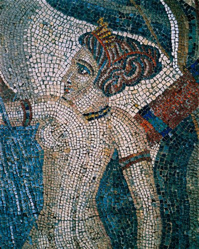 沐浴するディアナ、2～3世紀（モザイク画） 作： Roman