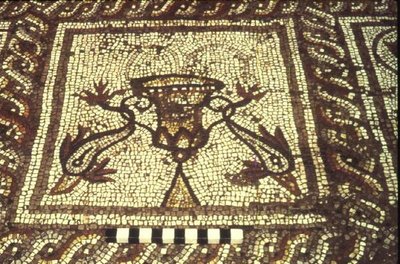 イルカのモザイク、インスーラXXVIII、第3棟、前2世紀（モザイク画 作： Roman