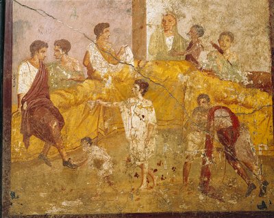 イタリア・ポンペイの饗宴風景 作： Roman