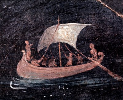 漁師の船（フレスコ画 作： Roman