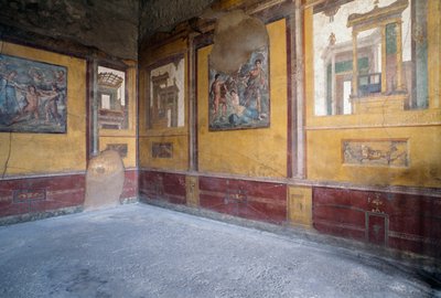 ポンペイのローマ時代の遺跡「ヴィラ・デイ・ヴェッティ」のフレスコ画の部屋（ユネスコ世界遺産 作： Roman