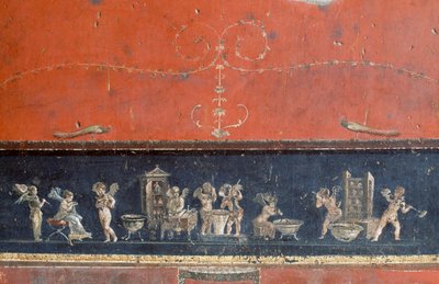 ポンペイ、ヴェッティイの家、キューピッドを描いたフリーズ（ユネスコ世界遺産 作： Roman