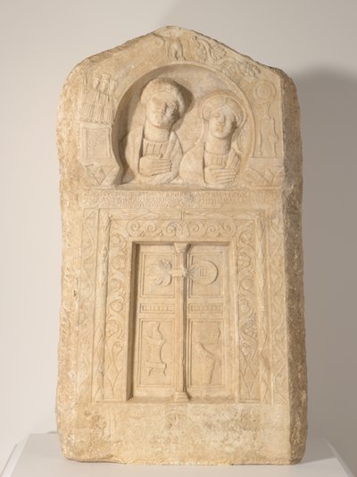 司祭ディオニュシオスと彼の妻の葬式の石碑、テルティア、c.240-260（大理石） 作： Roman